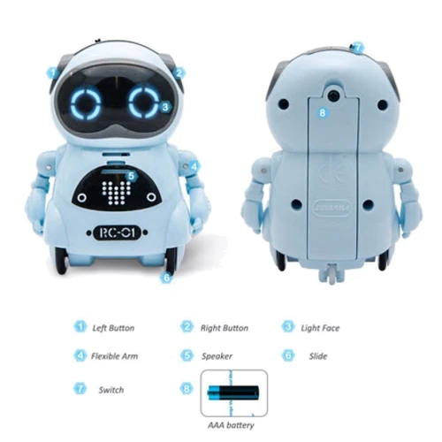 Робот Jiabaile интерактивная игрушка Pocket Robot, english, голубой: Тип робот