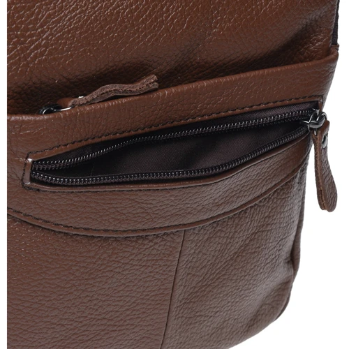 Мужская сумка через плечо Borsa Leather коричневая (K11029-brown): Тип Сумки