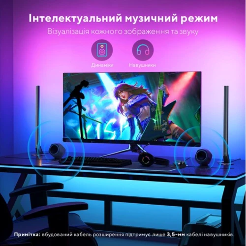 Набор адаптивной подсветки Govee H6047 Smart Gaming Light Bars 24-32' RGBIC черный (H6047381) фото 8