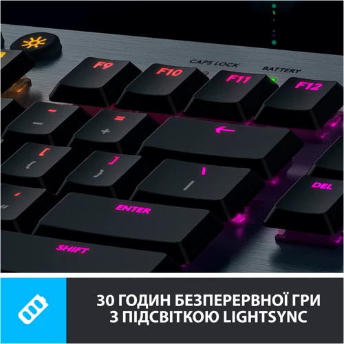Клавиатура Logitech G915 Lightspeed RGB Wireless GL Tactile UA Black (920-008910) фото 9