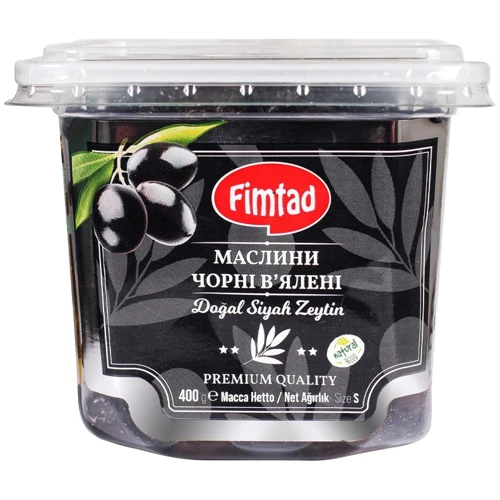 Маслины FIMTAD черные вяленые S Fimtad Siyah Zeytin Pet 400 г (8681957372123)