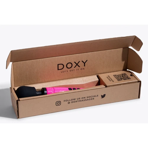 Вибромассажер DOXY Die Cast Massager Hot Pink, очень мощный, питание 220В, металлический корпус