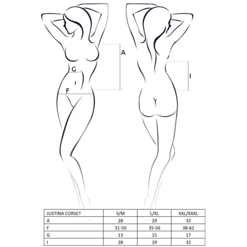 Сексуальный корсет Passion JUSTINA CORSET black XXL/XXXL