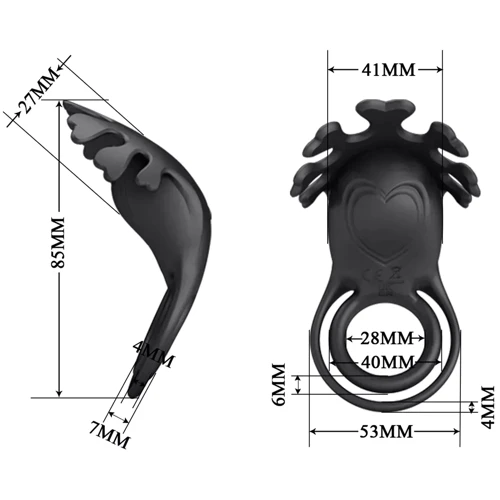 Ерекційне віброкільце LYBAILE Pretty Love - Vibration Penis Ring Ruben Black (BI-210311-1)