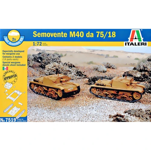 Модель Italeri САУ Semovente M40 da 75/18, 2 шт. (IT7519)