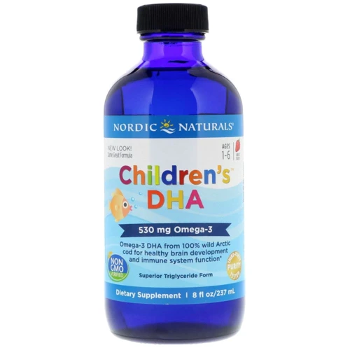 Nordic Naturals Children's DHA 530 mg 8 fl oz (237 ml) Strawberry Рыбий жир (жидкий) для детей со вкусом клубники