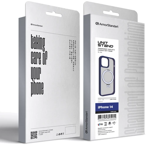 Чехол для iPhone ArmorStandart Unit Stand Dark Blue for iPhone 14 (ARM70558): Цвет синий