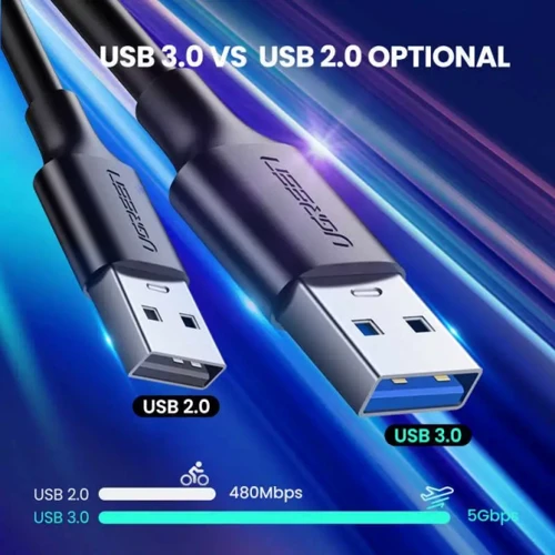 Кабель UGREEN USB Cable to USB-C US184 3A 18W 2m Black фото 5