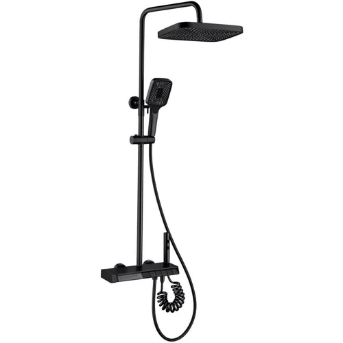 Душевая система Lefton Thermostatic Shower System with 5 Water Modes and Temperature Display Screen-SST2206 Matt Black