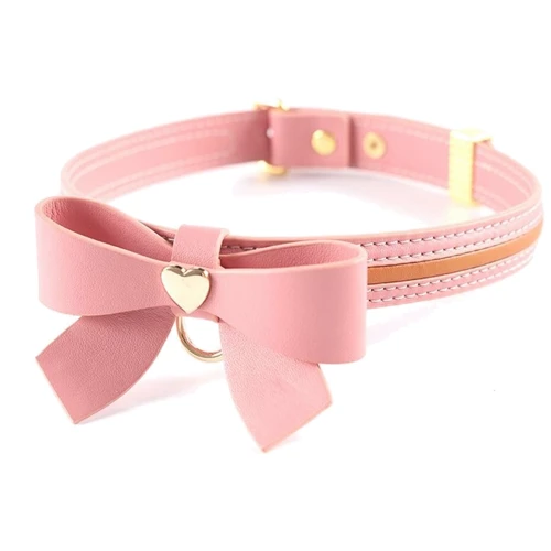 Нашийник з повідцем LOCKINK Sevanda Love Heart Butterfly Leather Collar Set - Pink