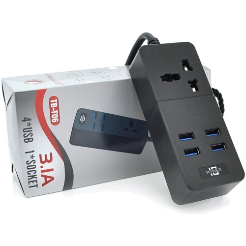 Сетевой фильтр Voltronic TВ-Т05, 1роз, 4*USB Black (ТВ-Т06-Black): Количество USB портов, шт 4