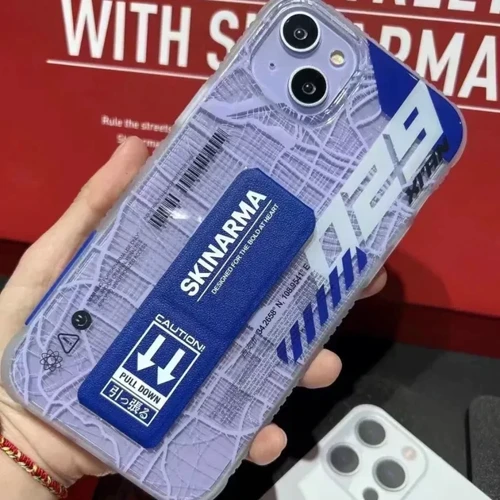Чехол для iPhone SkinArma Ryoiki with Grips-Tand Clear/Blue for iPhone 13 Pro Мах фото 5