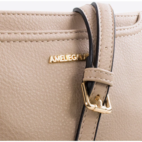 Женская сумка через плечо Amelie Galanti бежевая (A991457-beige): Фактура Зернистая, Матовая