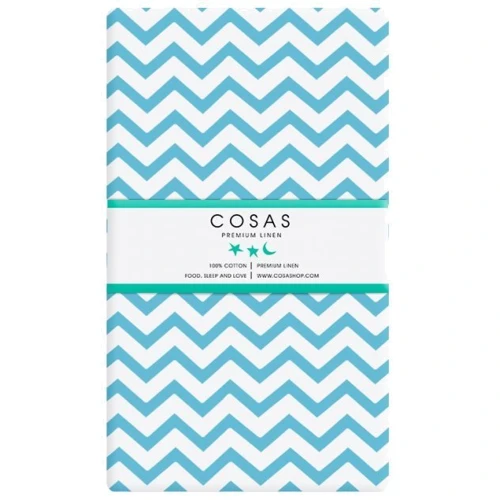 Набор простыней Cosas White/Zigzag light blue 120x60 см (4822052056875)