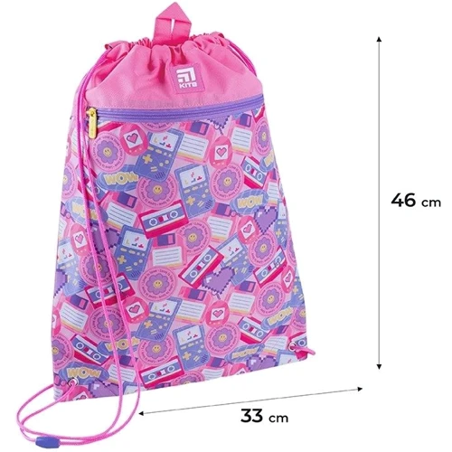 Сумка для взуття Kite 601M Love is Love (K24-601M-11): Особливості Петля для удобного подвешивания, Мягкая утяжка по периметру, Карман на молнии