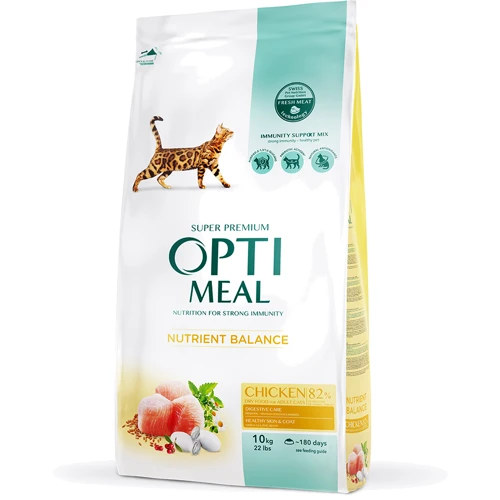 Сухий корм Optimeal Adult cats для дорослих кішок зі смаком курки 10 кг (4820083905582)