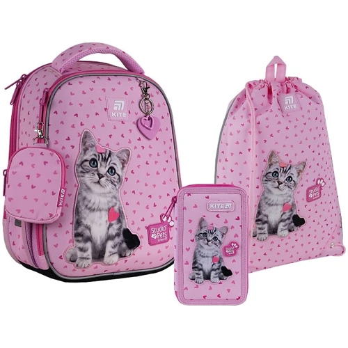 Набор Kite рюкзак + пенал + сумка для обуви 555 Studio Pets-1 (SET_SP25-555S-1)