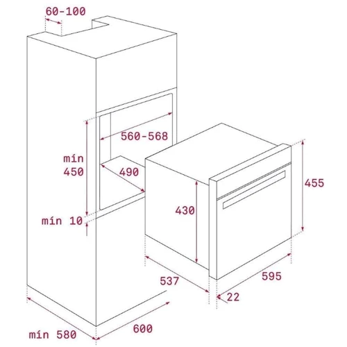 Духовой шкаф электрический Teka HLC 8440 C BK (111160012): Размеры 59.5x45.5x55.9 см
