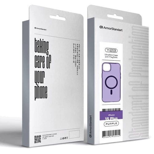 Чехол для iPhone ArmorStandart Y23 MagSafe Transparent Purple for iPhone 15 Plus (ARM68337): Тип чехла накладка на заднюю часть