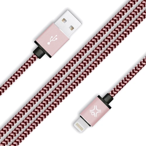 Кабель XtremeMac USB Cable to Lightning Nylon 1.2m Rose Gold (XCL-PRC-33): Довжина 1.2 м