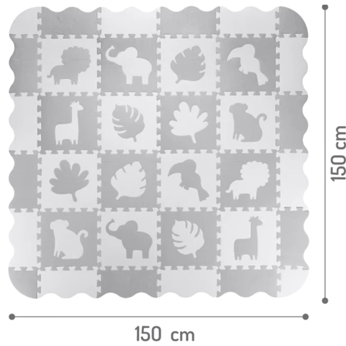 Коврик-пазл MoMi ZAWI grey 150 x 150 cm (MAED00013): Особенности пазлы-коврики, бортики