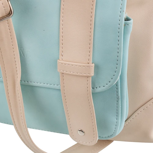 Женская сумка через плечо Laskara бежевая (LK-10238-cream-blue): Застежка Молния