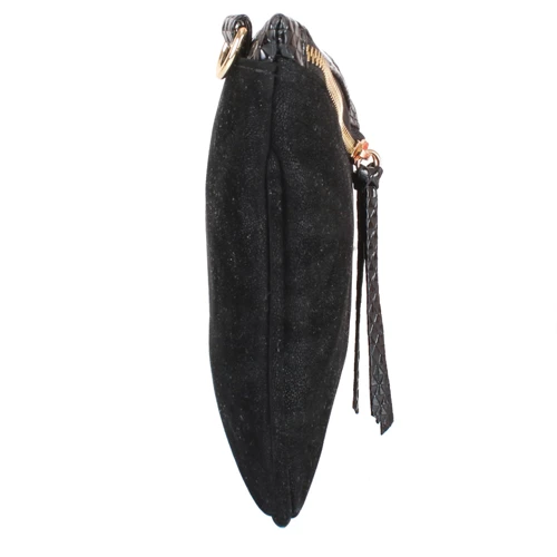 Жіноча сумка-пошет Laskara чорна (LK10202-black-snake): Тип ручки Зі знімним ременем, Плечовий ремінь, Без ручки