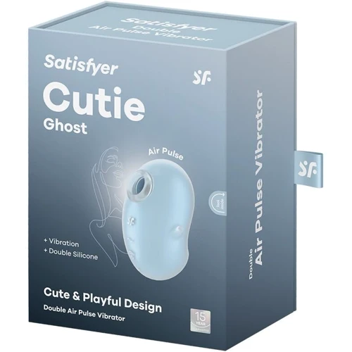 Вакуумный клиторальный стимулятор с вибрацией Satisfyer Cutie Ghost Blue