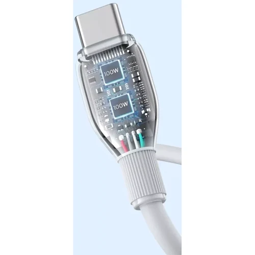Кабель Baseus Cable USB-C to USB-C Pudding Series Fast Charging Cable 100W 2m White (P10355702221-01) фото 6