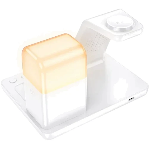 Зарядное устройство Hoco Wireless Charger CQ9 Crown 15W 3in1 White for iPhone 16 I 15 I 14 I 13 I 12 series: Особенности Для Apple Watch, MagSafe