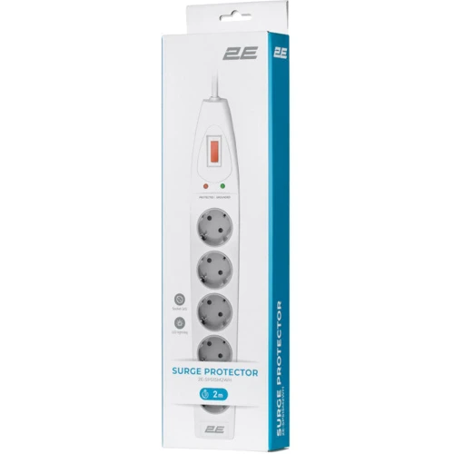Сетевой фильтр 2E 5хSchuko, 2 м (2E-SP515M2WH): Количество USB портов, шт Нет
