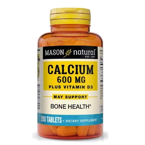 

Mason Natural Calcium 600 mg Plus Vitamin D3 Кальций 600 мг + витамин D3 200 таблеток