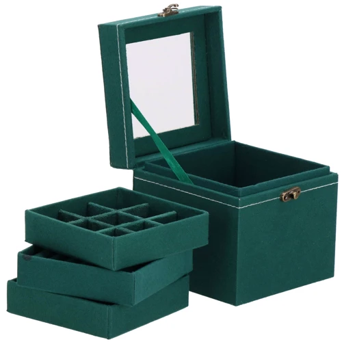 Скринька для прикрас (футляр для біжутерії) Springos 12x12x12 см HA1048 фото 12