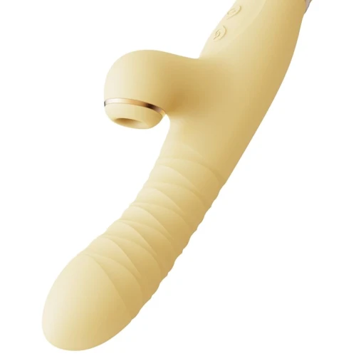 Пульсатор-вібратор із вакуумною стимуляцією клітора Zalo - ROSE Thruster Lemon Yellow