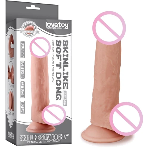 Фаллоимитатор LoveToy Skinlike Soft Cock 7"