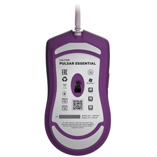 Мишка Hator Pulsar Essential Lilac (HTM-307): Довжина кабелю 1.8 м