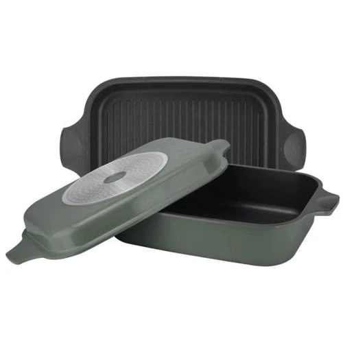 Гусятниця RINGEL Zitrone Olive сковорода Ростер з кришкою 34x24x13.5 см 6+3л (RG-2108-34/OL): Найменування Гусятница с крышкой