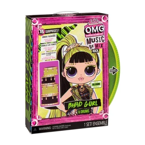 Игровой набор с куклой L.O.L. SURPRISE! серии O.M.G. Remix Rock Леди-Ритм с барабанами и аксессуарами (577584): Возраст от 3 лет