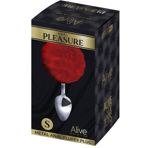 Анальная пробка Alive Anal Pleasure Metal Anal Fluffy Plug S