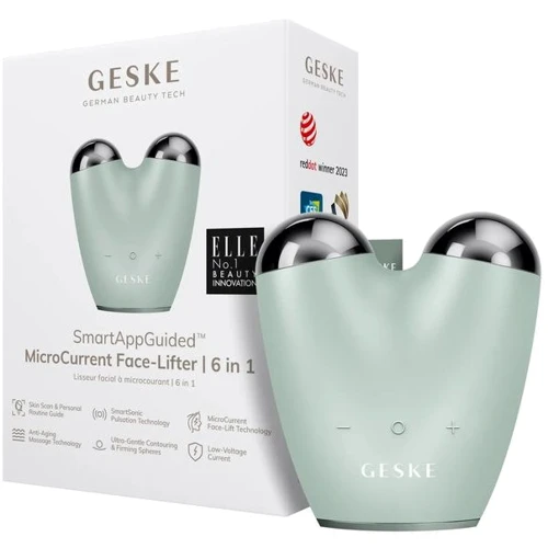 Микротоковый подтягиватель лица GESKE MicroCurrent Face-Lifter 6в1 green