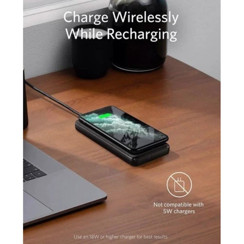 Зовнішній акумулятор ANKER Power Bank 10000mAh PowerCore III Sense 18W PD Wireless Black (A1617H11): Вбудований кабель нет