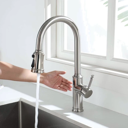 Смеситель для кухни Lefton Automatic Sensor & Pull-Down Kitchen Faucet - KF2210 Brushed Nickel: Вид монтажа Врезной