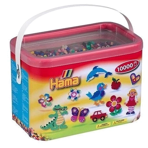 Набор цветных бусин HAMA 10 000 шт 10 цветов Midi 5+ (202-00)