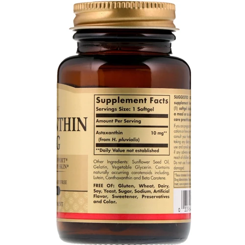 Solgar Astaxanthin 10 mg 30 Softgels: Пол Унисекс