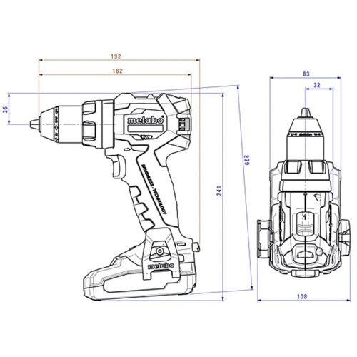 Шуруповерт Metabo SB 18 LT BL (602316840): Тип патрона быстрозажимной