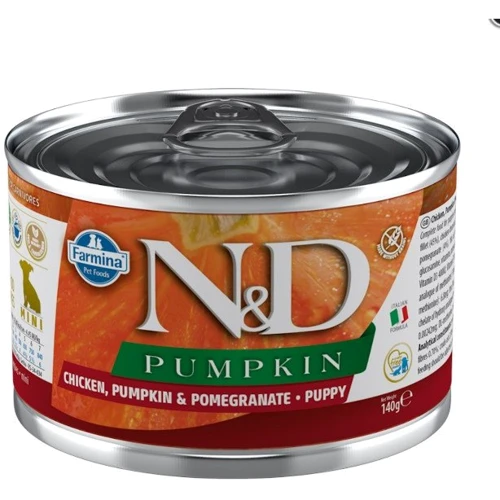 Беззерновий вологий корм для цуценят Farmina N&D Grain Pumpkin Chicken Puppy Mini з гарбузом куркою гранатом 140 г (8606014105711)