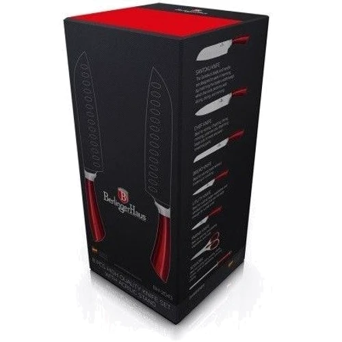 Набір кухонних ножів Berlinger Haus Metallic Line Burgundy Edition 8 предметів (BH 2043I): Найменування Набор кухонных ножей 8 пр.