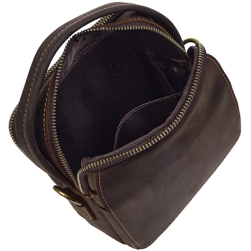 Мужская сумка через плечо Buffalo Bags коричневая (SHIM6050C-brown): Застежка Молния