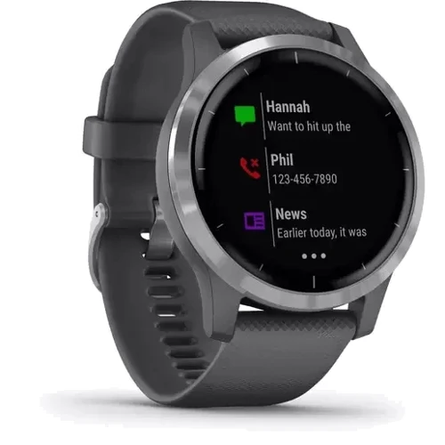 Смарт-годинник Garmin Vivoactive 4 Silver Stainless Steel Bezel w. Shadow Gray and Silicone B. (010-02174-01): Тип гаджета Дорослі смарт годинник