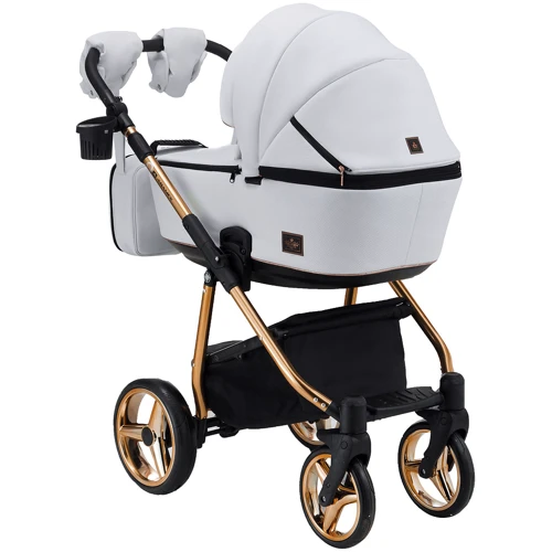 Коляска 2 в 1 Adamex Barcelona Polar (Pink Gold) кожа 100% BR321 (624627): Возможность установки люльки есть